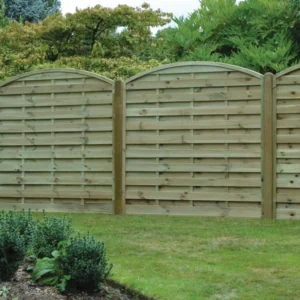 Arched Horizontal Green Treated Fence Panel - 1.80m x 1.80m